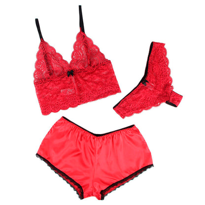 SUBBLIME - 953898 SILK AND LACE NIGHTGOWN + PANTIES RED S/M - My naughty haven #