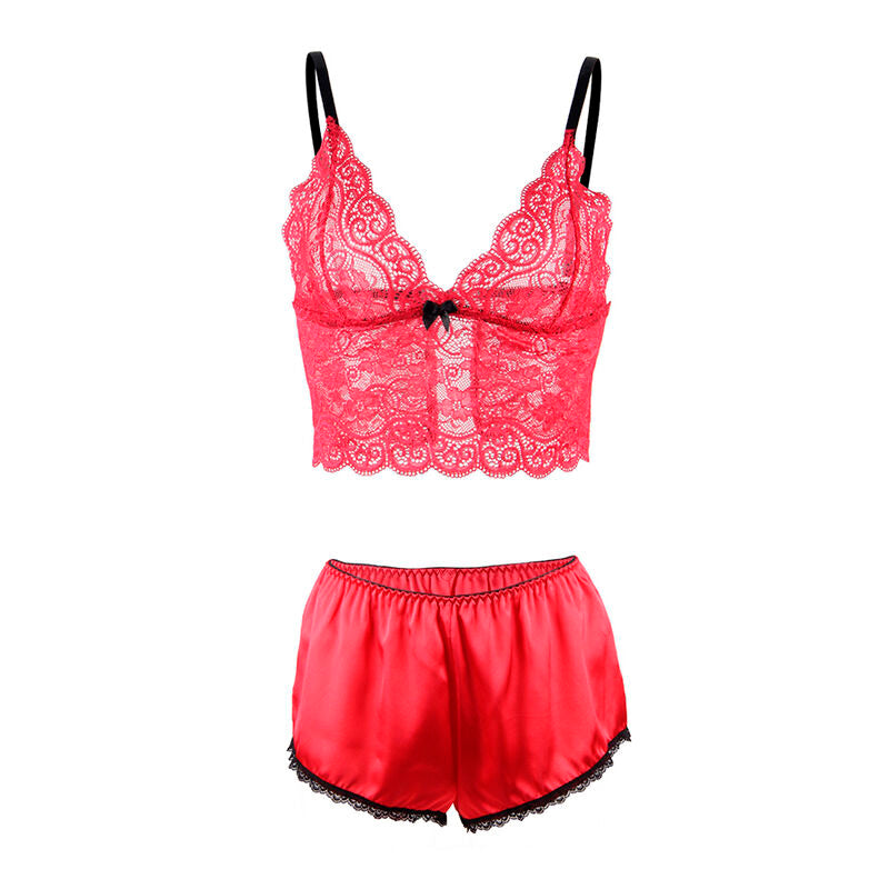 SUBBLIME - 953898 SILK AND LACE NIGHTGOWN + PANTIES RED S/M - My naughty haven #