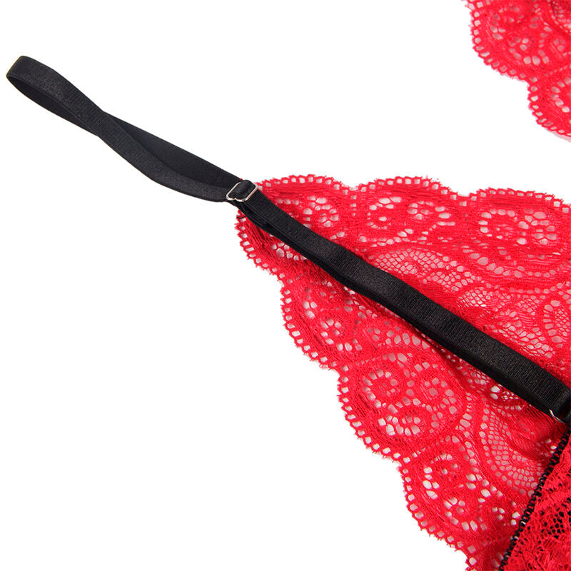 SUBBLIME - 953898 SILK AND LACE NIGHTGOWN + PANTIES RED S/M - My naughty haven #