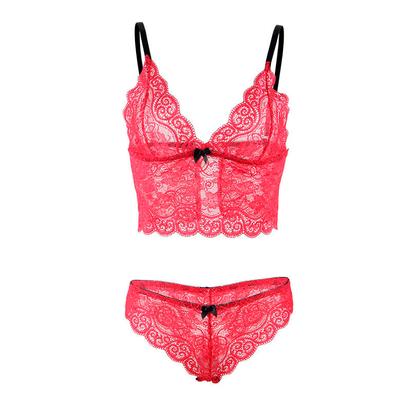 SUBBLIME - 953904 SILK AND LACE NIGHTGOWN + PANTIES RED L/XL - My naughty haven #