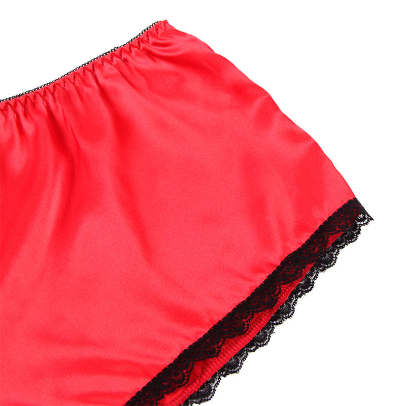 SUBBLIME - 953904 SILK AND LACE NIGHTGOWN + PANTIES RED L/XL - My naughty haven #