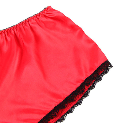 SUBBLIME - 953904 SILK AND LACE NIGHTGOWN + PANTIES RED L/XL - My naughty haven #