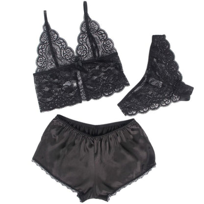 SUBBLIME - 953911 SILK AND LACE NIGHTGOWN + PANTIES BLACK S/M - My naughty haven #