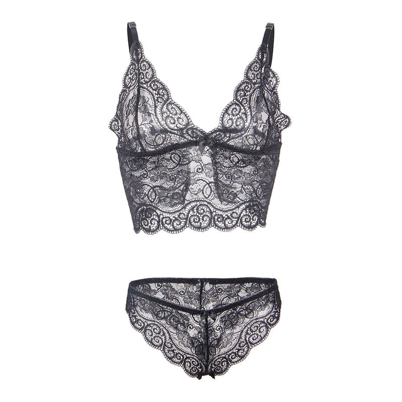 SUBBLIME - 953911 SILK AND LACE NIGHTGOWN + PANTIES BLACK S/M - My naughty haven #