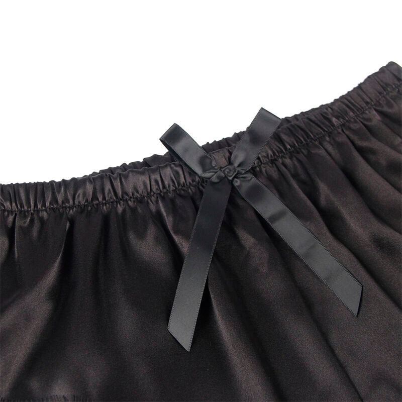 SUBBLIME - 953942 CASUAL SILK NIGHTGOWN + LACE PANTS BLACK L/XL - My naughty haven #