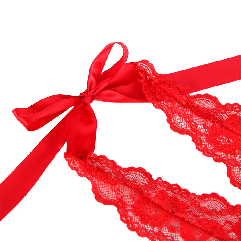 SUBBLIME - 953980 SEXY BODY WITH RUFFLES + BELT RED L/XL - My naughty haven #