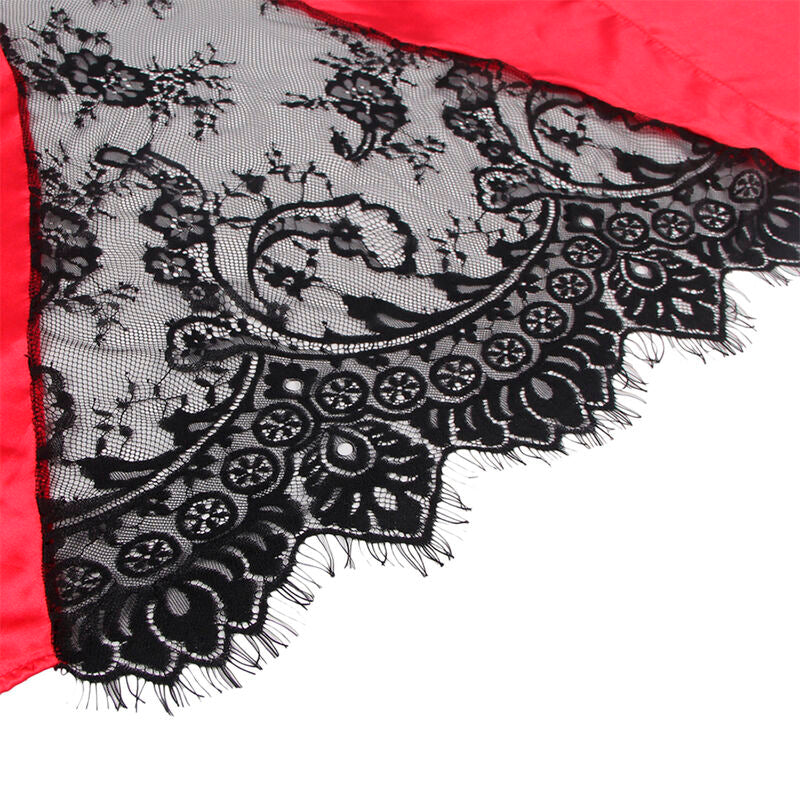 SUBBLIME - 954024 LACE SHEER BACK CAMISOLE + THONG RED/BLACK L/XL - My naughty haven #