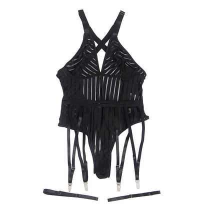 SUBBLIME - 954154 BODY WITH GARTER BELT BLACK L/XL - My naughty haven #