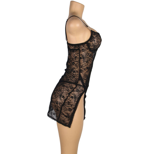 SUBBLIME - 954185 LACE BABYDOLL WITH ADJUSTABLE STRAPS BLACK S/M - My naughty haven #