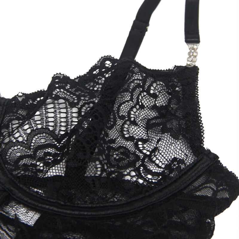 SUBBLIME - 954185 LACE BABYDOLL WITH ADJUSTABLE STRAPS BLACK S/M - My naughty haven #