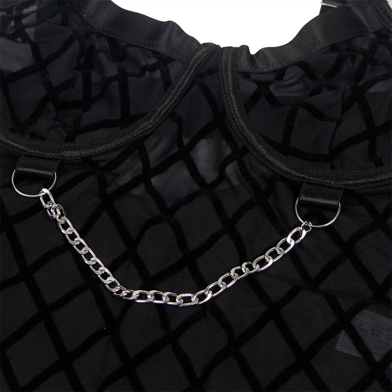 SUBBLIME - 9542277 BODY WITH CHAINS + GARTER BELT BLACK L/XL - My naughty haven #