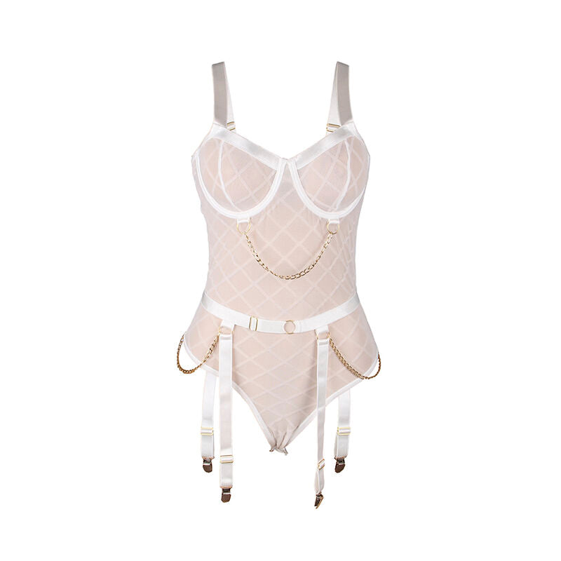 SUBBLIME - 954284 BODY WITH CHAINS + GARTER BELT WHITE S/M - My naughty haven #