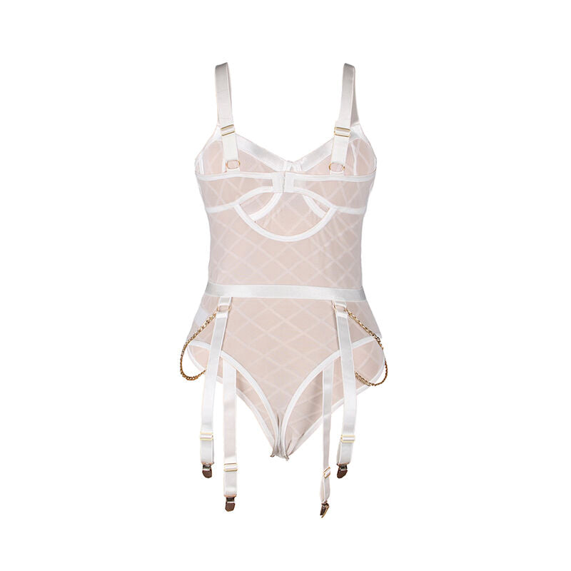 SUBBLIME - 954291 BODY WITH CHAINS + GARTER BELT WHITE L/XL - My naughty haven #
