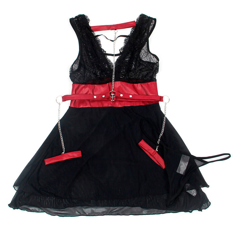 SUBBLIME - 954437 LACE BONDAGE DRESS BLACK L/XL - My naughty haven #