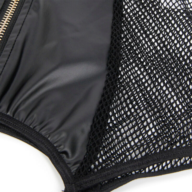 SUBBLIME - 954451 SEXY MESH DRESS LEATHER BLACK L/XL - My naughty haven #