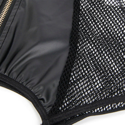 SUBBLIME - 954451 SEXY MESH DRESS LEATHER BLACK L/XL - My naughty haven #