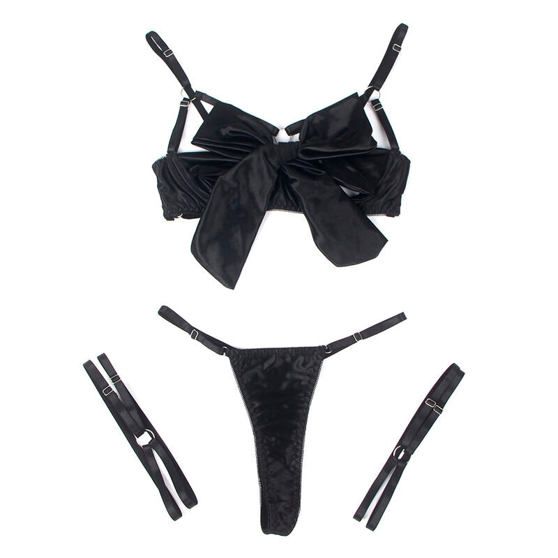 SUBBLIME - 955205 BRA SET WITH ADJUSTABLE BLACK BOW L/XL - My naughty haven #