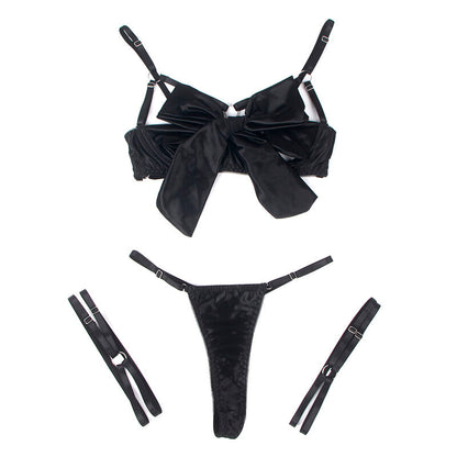 SUBBLIME - 955205 BRA SET WITH ADJUSTABLE BLACK BOW L/XL - My naughty haven #