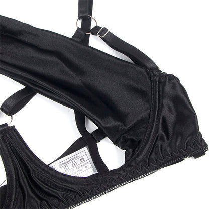 SUBBLIME - 955205 BRA SET WITH ADJUSTABLE BLACK BOW L/XL - My naughty haven #