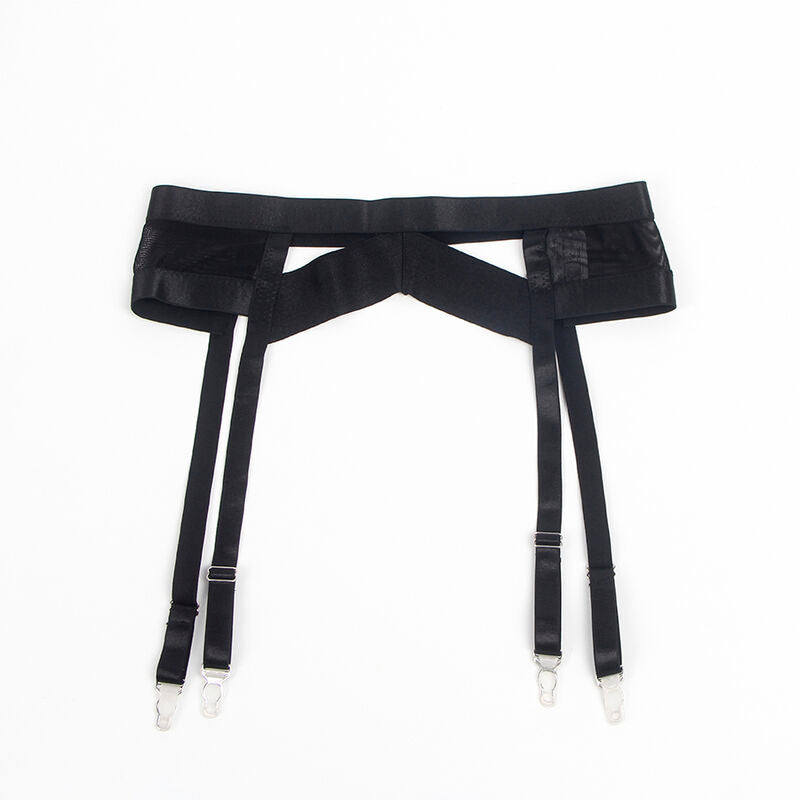 SUBBLIME - 955243 BLACK BONDAGE BRA WITH GARTER SET L/XL - My naughty haven #