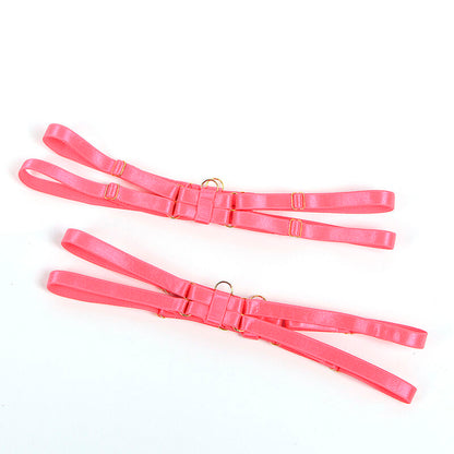 SUBBLIME - 955298 BRA SET WITH NECKLACE AND LEG DETAILS FLUORESCENT PINK S/M - My naughty haven #