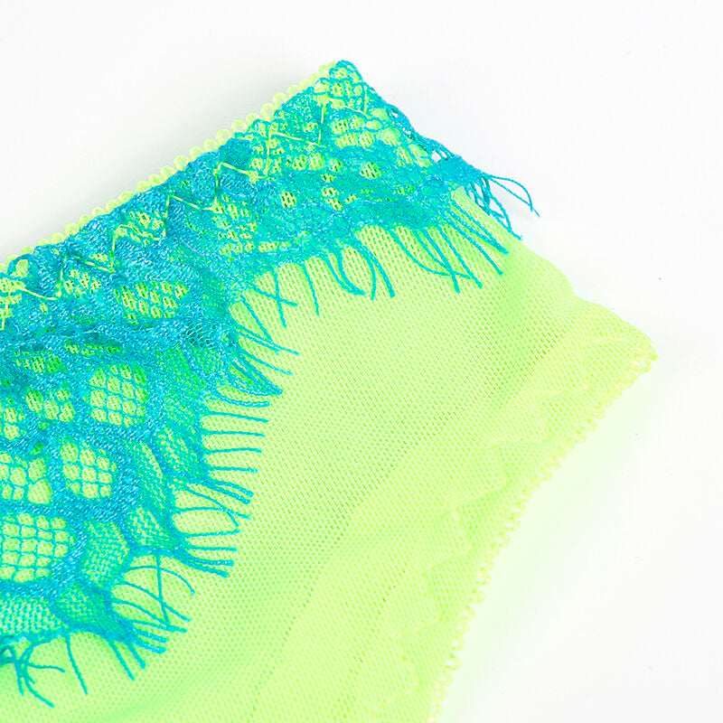 SUBBLIME - 955311 SET OF BRA WITH LACE AND GARTER LINES GREEN AND BLUE S/M - My naughty haven #