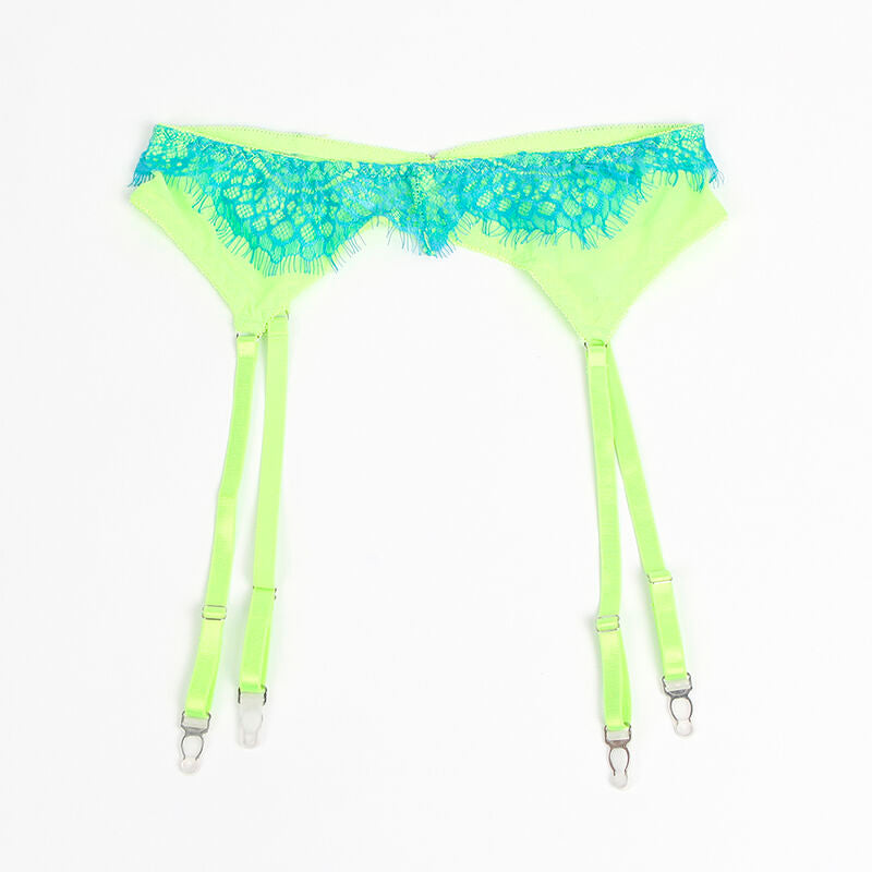 SUBBLIME - 955311 SET OF BRA WITH LACE AND GARTER LINES GREEN AND BLUE S/M - My naughty haven #