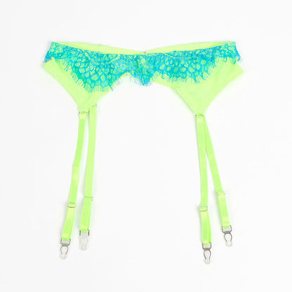 SUBBLIME - 955311 SET OF BRA WITH LACE AND GARTER LINES GREEN AND BLUE S/M - My naughty haven #
