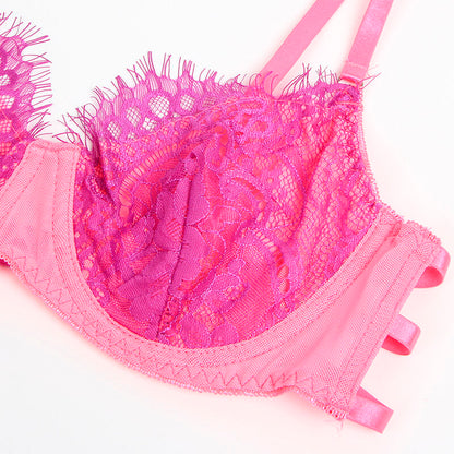 SUBBLIME - 955359 SET OF BRA WITH LACE AND GARTER LINKS PINK AND PURPLE S/M - My naughty haven #