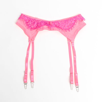 SUBBLIME - 955366 BRA SET WITH LACE AND GARTER LINES PINK AND PURPLE L/XL - My naughty haven #