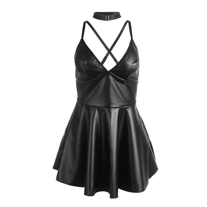 SUBBLIME - 955380 DRESS WITH BLACK LEATHER STRAPS L/XL - My naughty haven #