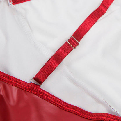 SUBBLIME - 955397 DRESS WITH BURGUNDY LEATHER STRAPS S/M - My naughty haven #