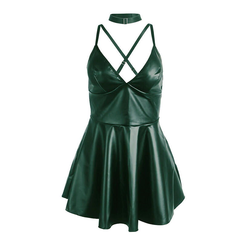 SUBBLIME - 955434 DRESS WITH GREEN LEATHER STRAPS S/M - My naughty haven #