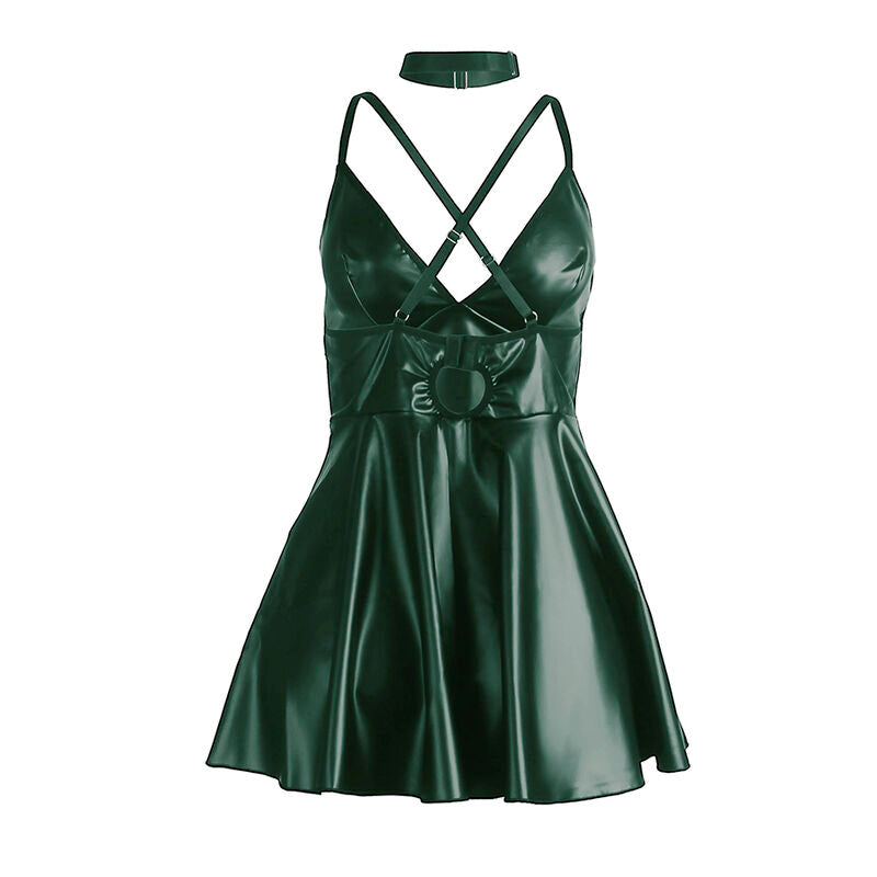 SUBBLIME - 955434 DRESS WITH GREEN LEATHER STRAPS S/M - My naughty haven #