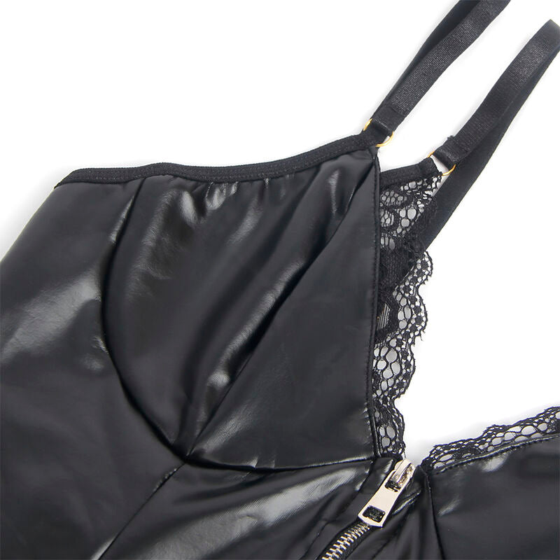 SUBBLIME - 955458 BLACK LEATHER ZIPPER BODY S/M - My naughty haven #