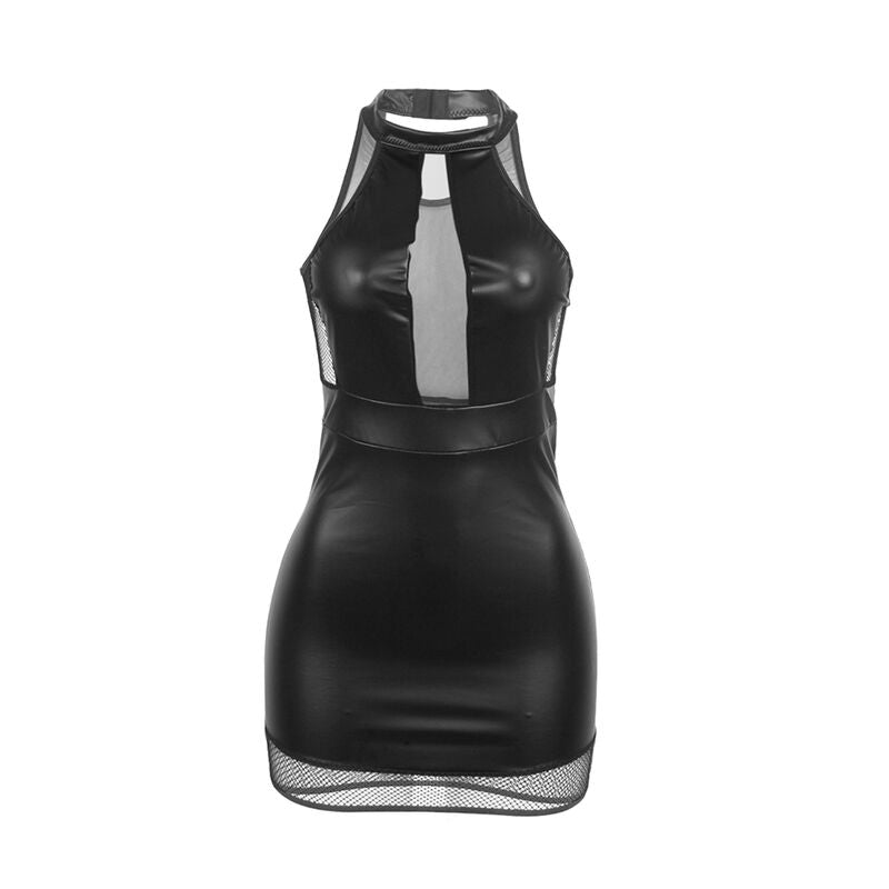 SUBBLIME - 955472 HALTER NECK DRESS WITH TRANSPARENCIES BLACK S/M - My naughty haven #