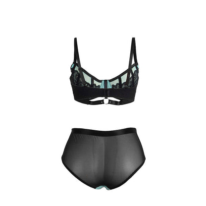 SUBBLIME - 955557 GREEN PATENT LEATHER MESH ZIPPER BRA SET S/M - My naughty haven #