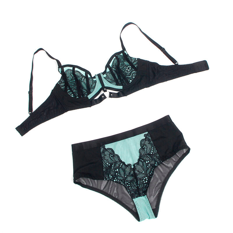 SUBBLIME - 955557 GREEN PATENT LEATHER MESH ZIPPER BRA SET S/M - My naughty haven #