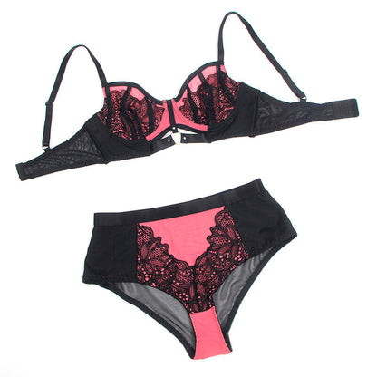 SUBBLIME - 955571 PINK PATENT LEATHER MESH ZIPPER BRA SET S/M - My naughty haven #