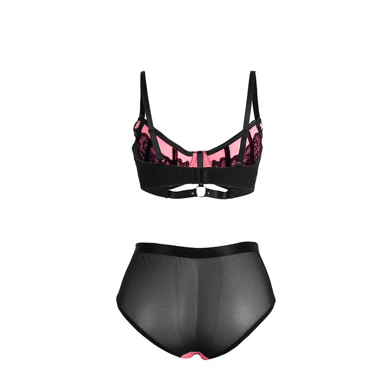 SUBBLIME - 955571 PINK PATENT LEATHER MESH ZIPPER BRA SET S/M - My naughty haven #