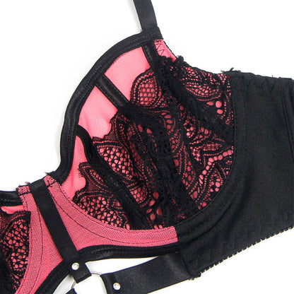 SUBBLIME - 955571 PINK PATENT LEATHER MESH ZIPPER BRA SET S/M - My naughty haven #