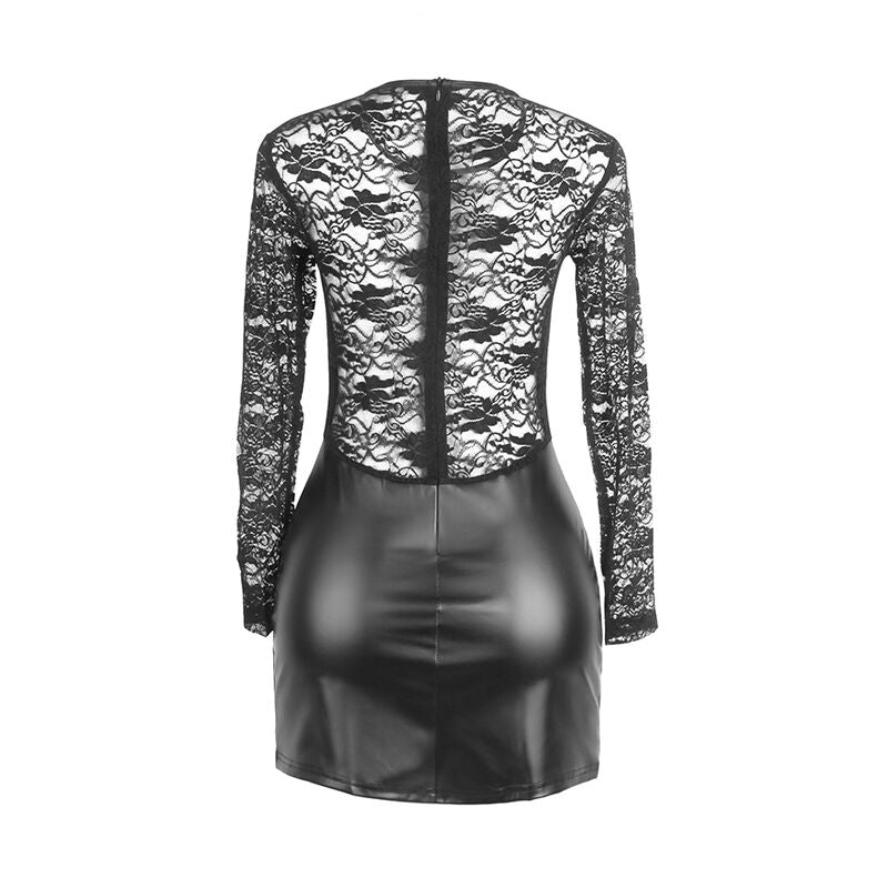 SUBBLIME - 955595 LONG SLEEVE DRESS WITH BLACK LACE S/M - My naughty haven #