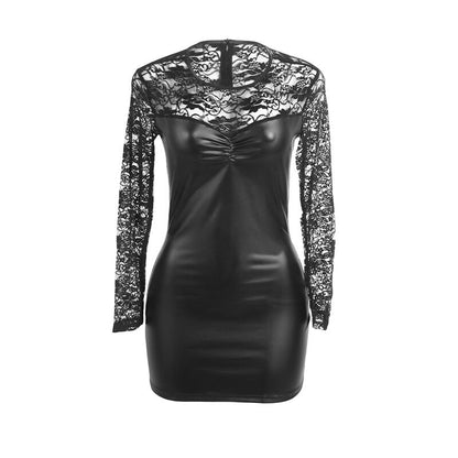 SUBBLIME - 955601 LONG SLEEVED DRESS WITH BLACK LACE L/XL - My naughty haven #