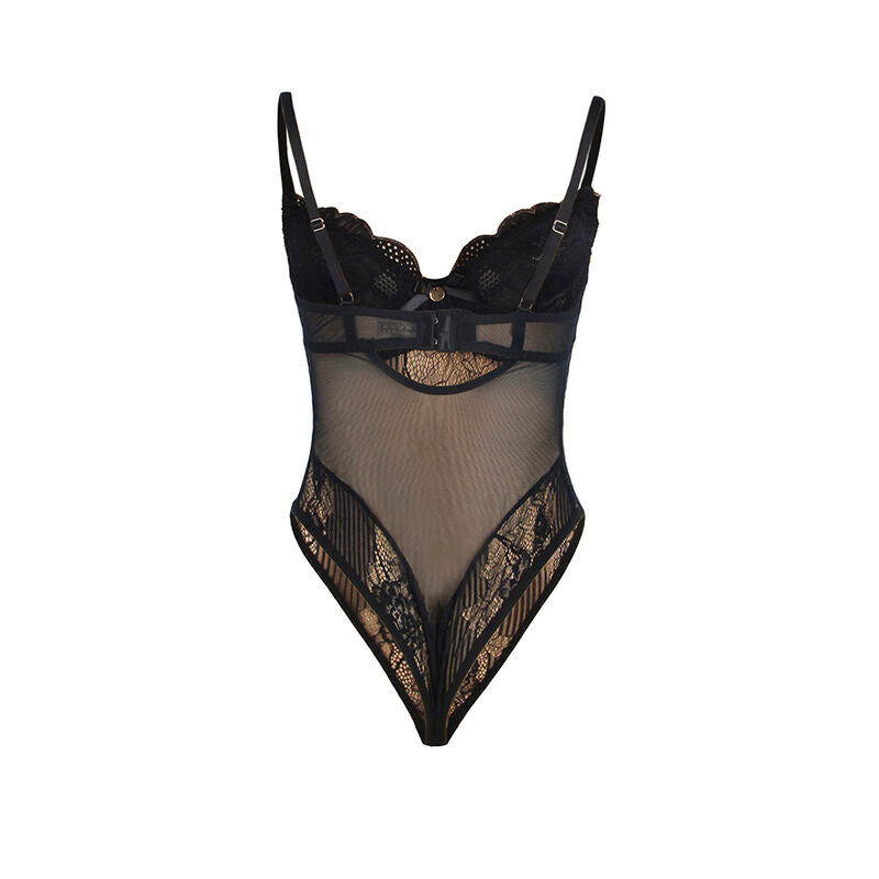 SUBBLIME - 955625 LACE BODYSUIT WITH BOTTOM CLOSURE BLACK L/XL - My naughty haven #