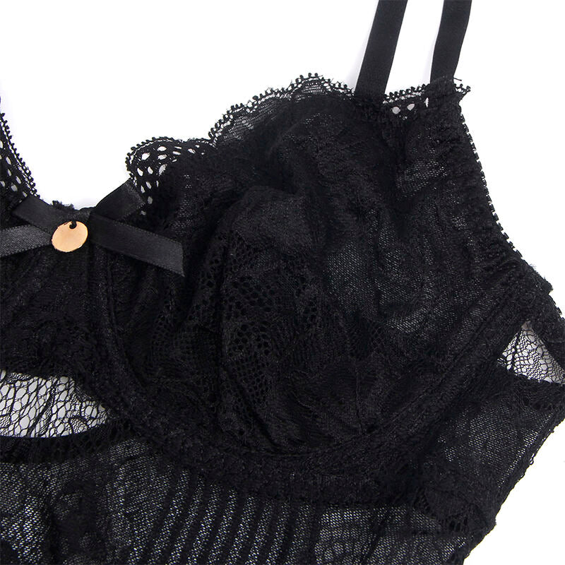 SUBBLIME - 955625 LACE BODYSUIT WITH BOTTOM CLOSURE BLACK L/XL - My naughty haven #