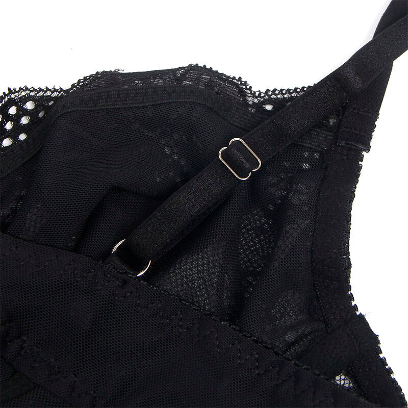 SUBBLIME - 955625 LACE BODYSUIT WITH BOTTOM CLOSURE BLACK L/XL - My naughty haven #
