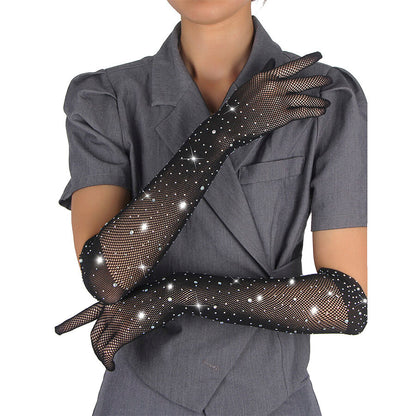 SUBBLIME - 957469SHINE TRANSPARENT GLOVES BLACK S/M - My naughty haven #