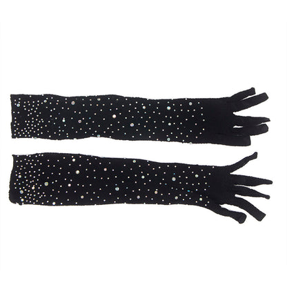 SUBBLIME - 957469SHINE TRANSPARENT GLOVES BLACK S/M - My naughty haven #