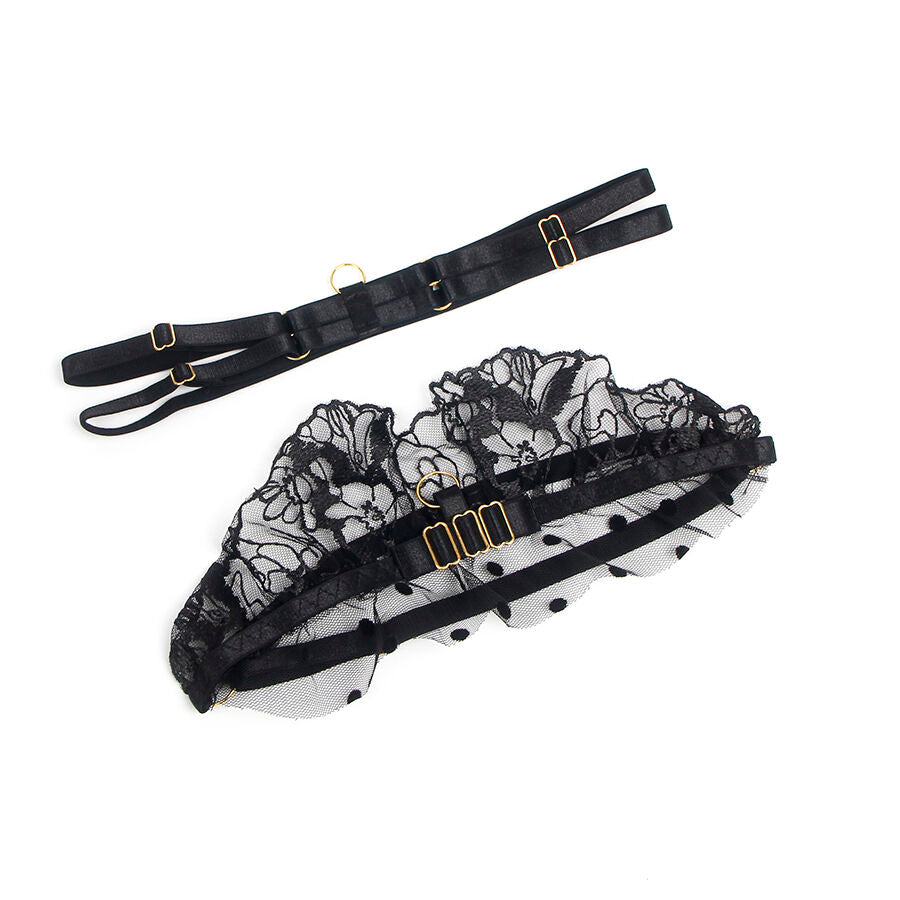 SUBBLIME - 957483 LACE BRA AND GARTER SET BLACK S/M - My naughty haven #