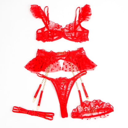 SUBBLIME - 957506  LACE BRA AND GARTER SET RED S/M - My naughty haven #